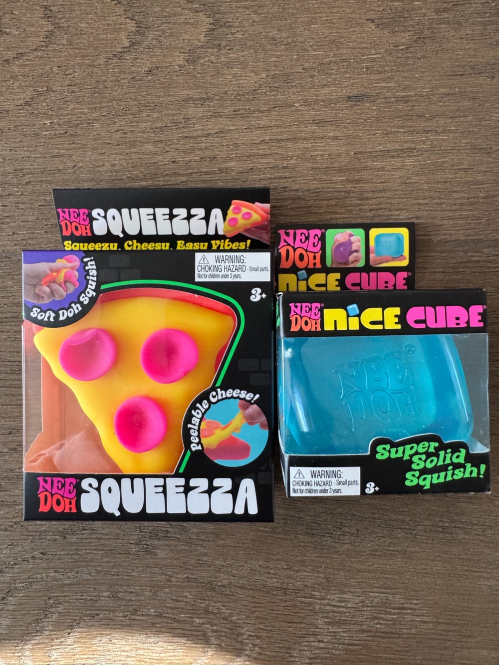NeeDoh Squeeza Pizza and Blue Nice Cube Bundle NEW